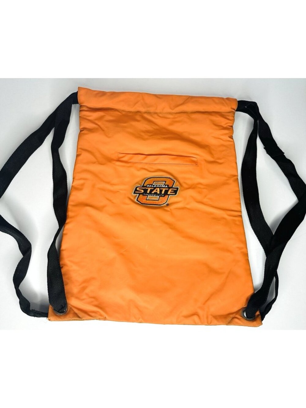 Oklahoma State University Drawstring Backpack 16.5x13” Zippered Pocket Lined